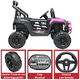 thumbnail image 5 of Montable Eléctrico para Niños 4x2 con Luces Delanteras Puertas Volante con Sonido Bluetooth Batería 12V desde 3 Años hasta 30 kg - Rosa, 5 of 7