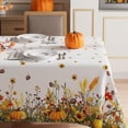 thumbnail image 2 of Fall Color Wild Flowers Pumpkin Tablecloth Rectangle Washable Table Covers for Home Party Decorations 60x84 Inch, 2 of 5