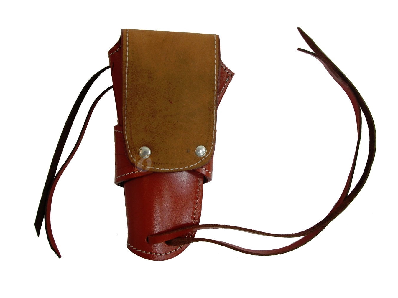 Leather Holster Long Barrel OWB Revolver Pistol Fit Floral Tooled Red - Right Hand