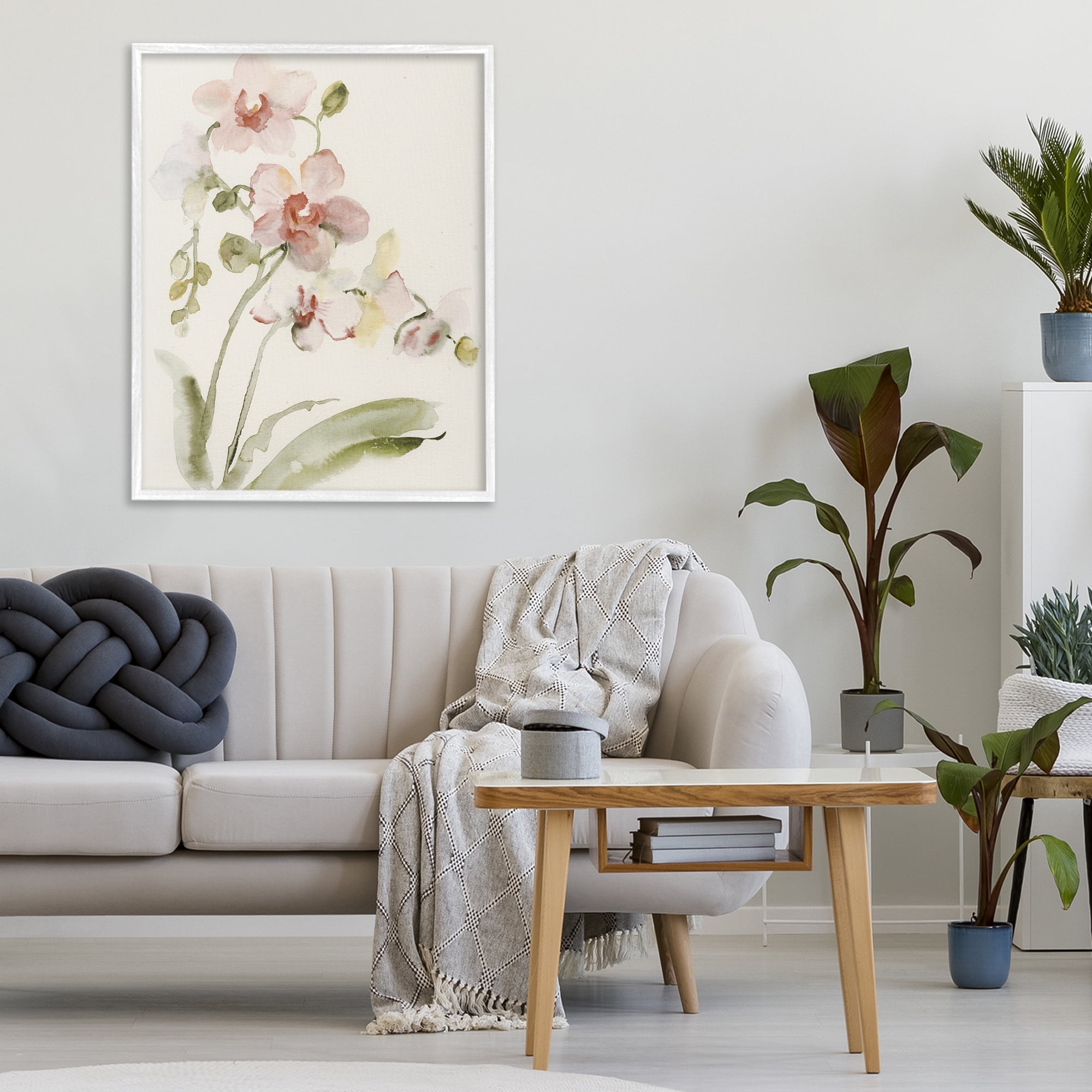 Stupell Industries Gentle Pink Orchid in Bloom White Framed Giclee Art, design by Victoria Barnes