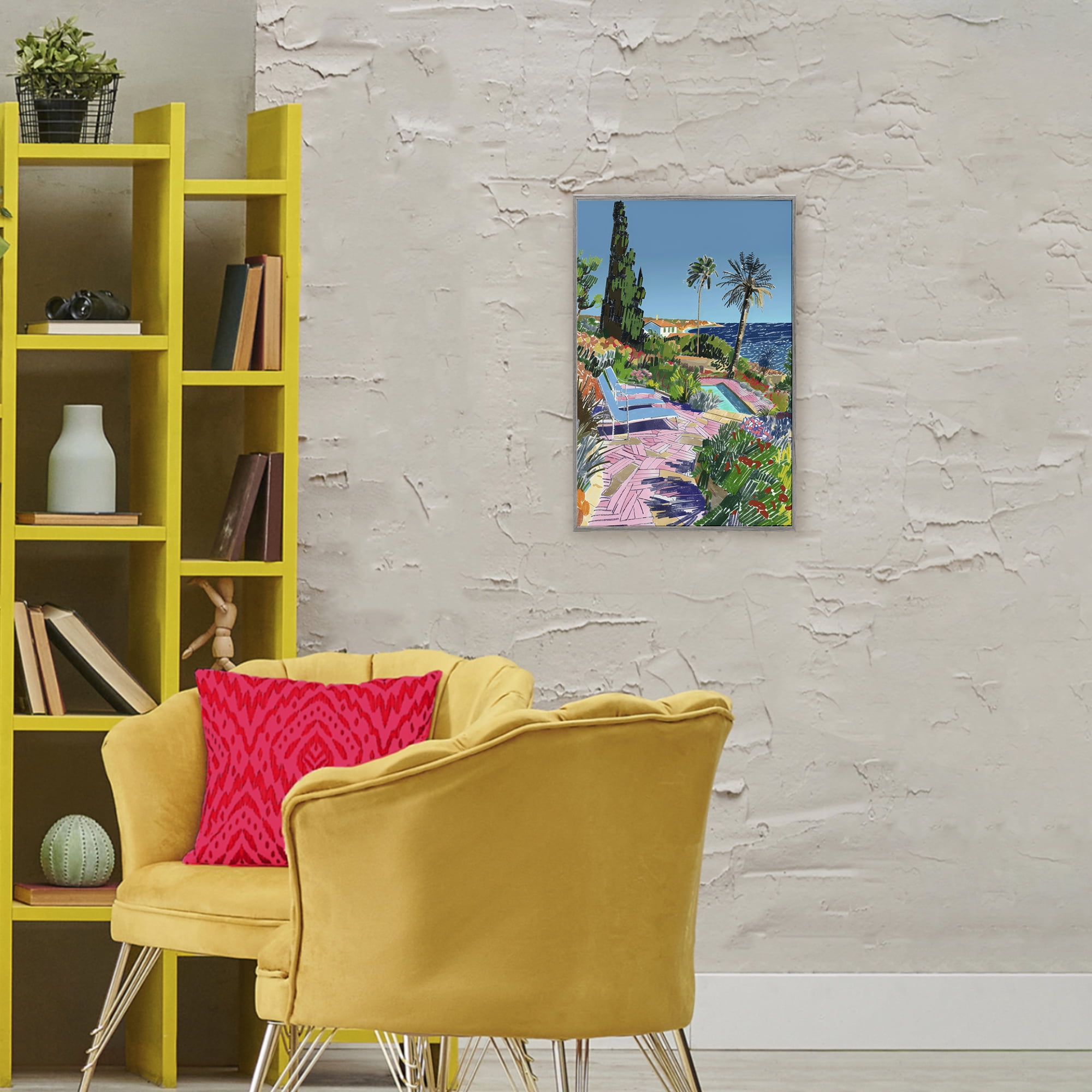 Stupell Industries Pool View to Ocean Gray Framed Giclee Art, design by Creative Studio