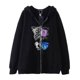 thumbnail image 1 of Dark hip hop gótico Harajuku Y2k esternón mariposa cremallera Sudadera con capucha hombres y mujeres Harajuku chaqueta sudadera, 1 of 5