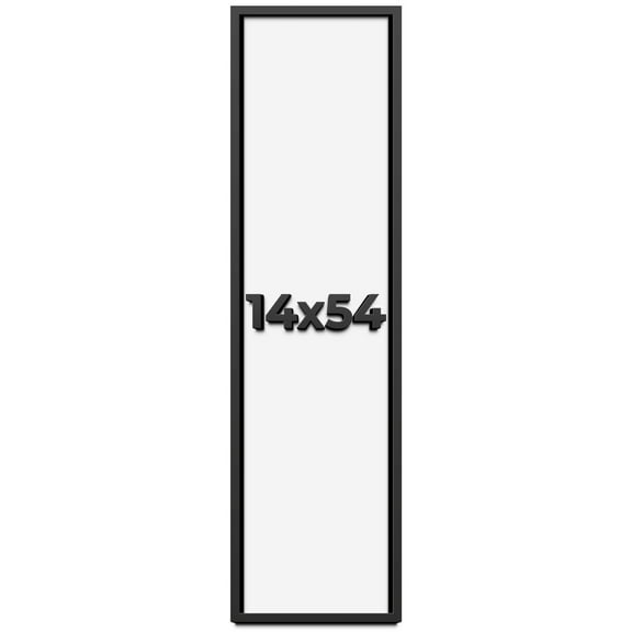 14x54 Shadow Box Frame Black | 1 inches Deep Real Wood Contemporary Shadowbox Display Frame | UV