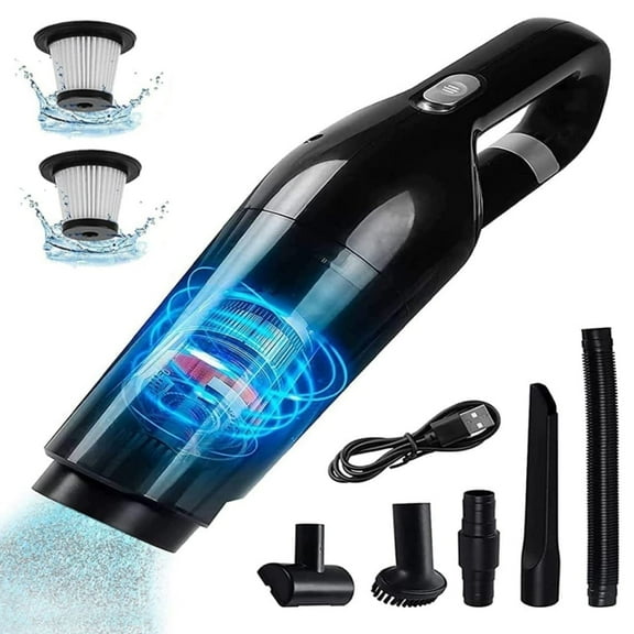 Portable Car Vacuum Cleaner, 120W Car Vacuum Cleaners Cordless, Handheld Vacuum for Quick Cleaning, Hand Held Vacuuming Cordless Rechargeable for Car Home and Office, Black