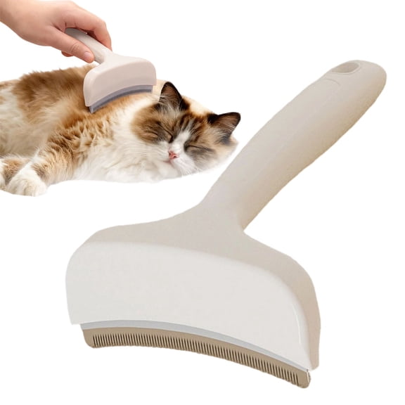 Stainless Steel Pet Deshedding Brush for Short-Haired Dogs & Cats, V-Shaped Dense Teeth Grooming Tool with Ergonomic Non-Slip Handle, Efficient Undercoat Fur Removal & Gentle Massage, white Large