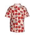 thumbnail image 2 of Haiem Red Strawberry Printed Hawaiian Shirt for Men - Men’s Casual Beach Summer Shirts - Stretch Fabric with Modern Fit-3X-Large, 2 of 9