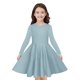thumbnail image 1 of Odeerbi Niñas Manga Larga A-Vestido de Manga Larga Para Niñas Vestido Acampanado de Primavera Vestido Elástico de Colores Sólidos Vestido de Patinadora Twirly Vestido de Recital Escolar, 1 of 9