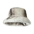 thumbnail image 6 of Soyumi Winter Fashion Bucket Hat - Warm Fuzzy Faux Fur Hat for Women & Men, Unisex Versatile Plush Fisherman Cap, Comfortable Soft Ear Flaps for Skiing, Travel, Daily Casual, White, 6 of 6