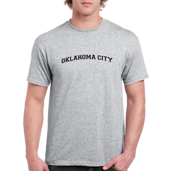 Text Oklahoma City Men T-Shirt, Male Small