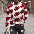 thumbnail image 2 of fartey Mens Plus Size Valentine's Day Tops Funny Romantic Heart Printing T Shirts Tunic Comfy Long Sleeves Tshirt Casual Cute Crewneck Workout Top for Gifts, S-5XL, 2 of 5