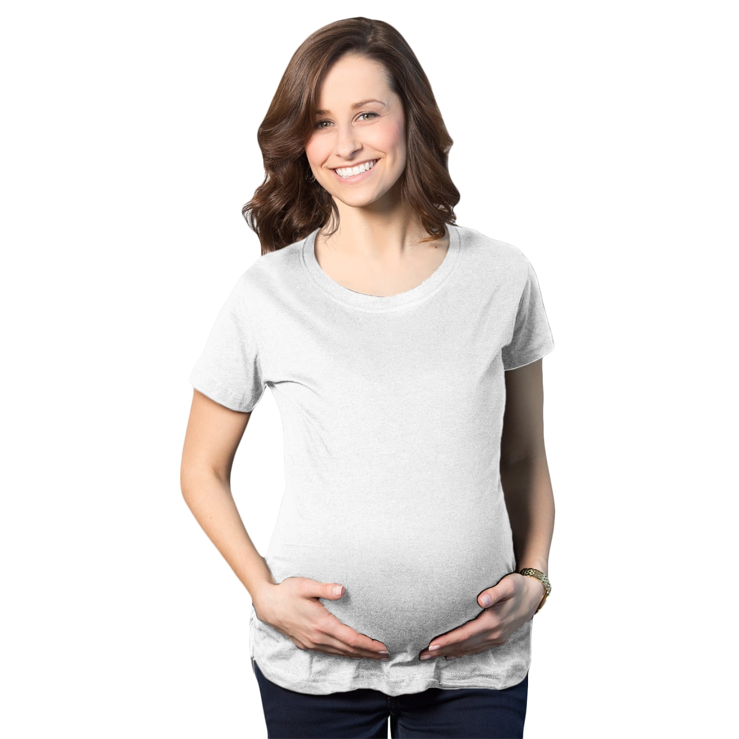 Womens Maternity Shirt Pregnancy Tee Plain Blank Announcement New Baby Bump Top 