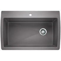 Blanco DIAMOND Super Single Dual Deck SILGRANIT Sink Metallic Gray