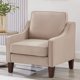 thumbnail image 1 of Sofa moderno de una sola silla para salón, con patas de madera y asiento forrado en terciopelo, ideal para salón y dormitorio, tono tawny, 1 of 5