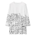 thumbnail image 2 of Santorini Black White Greece Greek Art Loose Dress Evening Dress Summer Dresses for Women Luxury Dress Long Sleeved Dress, 2 of 4