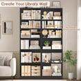 thumbnail image 5 of Hiphuta 73 in Tall 6-Tier Bookcase, 22" Wide Bookcase with Adjustable Shelf, Modern Minimalist Bookshelf for Home Office, Living Room, Black, 5 of 7
