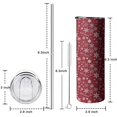 thumbnail image 5 of 20oz Red Christmas Snowflake Pattern Skinny Tumblers Stainless Steel Tumbler with Lid and Straw,Vacuum Insulated Double Wall Travel Tumbler Cups with Cleaning Brush for Coffee,Tea, 5 of 6