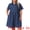 Dark Blue, variant on DARING DIVA Women's Plus Size Casual Denim Babydoll Pockets Dress 1X Light Blue