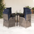 thumbnail image 1 of vidaXL 5 Piece Patio Dining Set with Cushions Gray Poly Rattan, 1 of 6