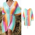 thumbnail image 3 of Women Beach Cover Up Gradient Swimsuit Beach Dress with Belt ummer Cover-Ups Bathing Suit for Holiday, 3 of 8