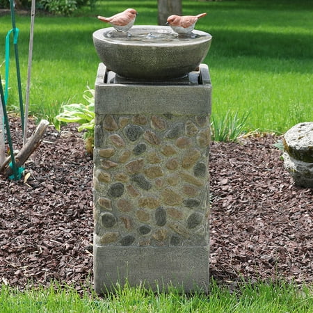 Sunnydaze Bird Bath Basin On Pedestal Outdoor Garden Water Sunnydaze Bird Bath Basin On Pedestal Outdoor Garden Water