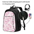 Tebeau Breast Cancer Ribbons Awareness Print Travel Laptop Backpack