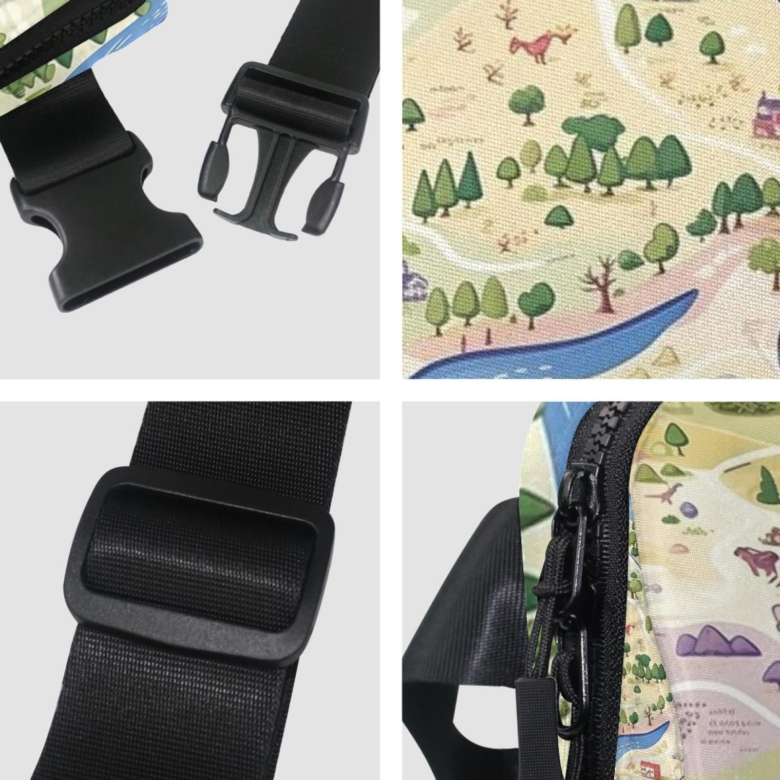 Map Lightweight Adjustable Belt Bag with Extension Strap - Unisex Running Waist Bag