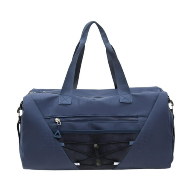 Bolsa de lona de gimnasio mochila con comparación con el compartimento de zapatos Mujeres Nylon Gym Equipment Bolsa de viaje de semana para el Azul