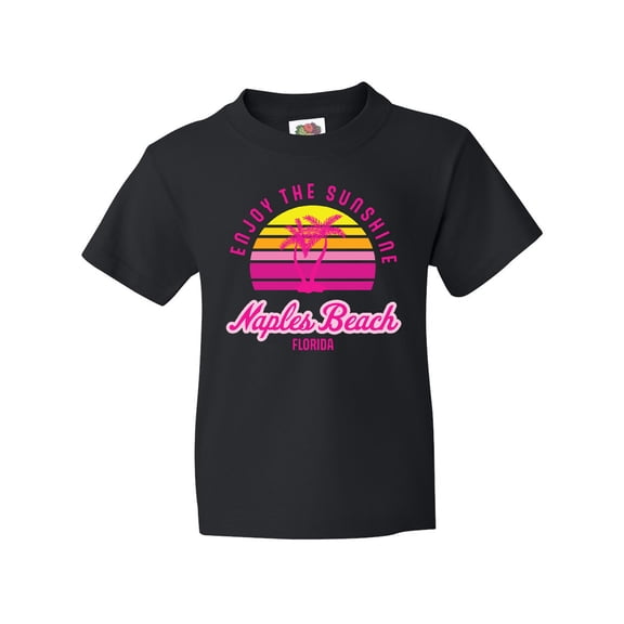 Inktastic Summer Enjoy the Sunshine Naples Beach Florida in Pink Youth T-Shirt