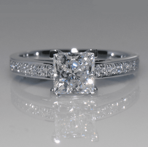 Designer Diamonique CZ 18k Over Sterling Wedding Engagement Ring Size 8