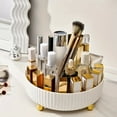 thumbnail image 6 of 1pc Makeup Perfume Organizer Tray   Degree Rotating Lazy Skincare Lotion Organizer  Spinning Cosmetics   Bathroom Organizers   Tray for Bedroom Study (Ivory White), 6 of 7