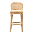 thumbnail image 3 of bali & pari Adrena Modern Bohemian Natural Brown Rattan Bar Stool, 3 of 10