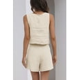 thumbnail image 4 of EASYBRAUS Women Linen Blend Sleeveless Vest and Shorts Set Summer 2025 Casual 2 Piece Outfit S-XXL, 4 of 5