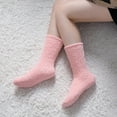thumbnail image 5 of 5 Pairs Womens Fuzzy Slipper Socks, Ultra Soft Microfiber Crew Socks for Winter, Non-Slip Cozy House Socks with Fluffy Lining, 5 of 6