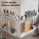 thumbnail image 3 of Organizador de utensilios de cocina de pared con ganchos de vacío en línea, sin taladros, soporte para cuchillos con ganchos ajustables para espátulas y toallas de baño., 3 of 7