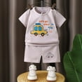thumbnail image 3 of Shadoumai Toddler Outfits for Boys Train Dinosaur Crew Neck Short Sleeved Tops and Shorts Casual 2pcs Kids Boys Basketball Set Summer Kids 2 Piece Set Boys, 3 of 3