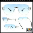 thumbnail image 2 of Oversize Luxury Hip Hop Gangster Swagger Rimless Racer Shield Sunglasses [Silver - Blue], 2 of 7