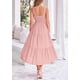 thumbnail image 2 of Vestido PRETTYGARDEN para mujer, midi, de verano, rosa, talla S, 2 of 9