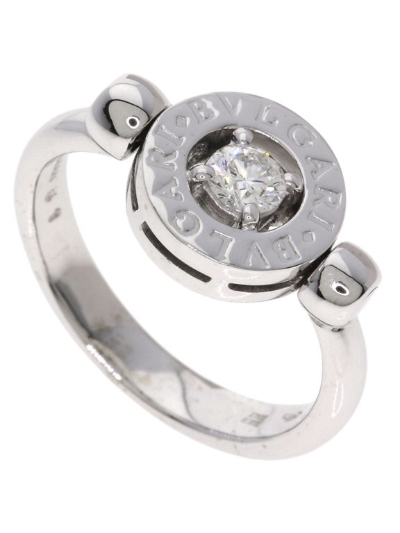 Pre-Owned BVLGARI Flip Diamond Ring - 18K White Gold Women's