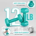 thumbnail image 3 of Yes4All 12lb Pair of Vinyl Hexagon Dumbbells - Dumbbells Set of 2 Hand Weights for Home Gym & Strength Training (2-15 lbs Weight Options) - Baltic, 3 of 5