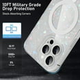thumbnail image 5 of Magnetic Case for iPhone 15 Pro Max Case [Beyond Magsafe] Slim Protective Phone Case Luxury Bling Pearl Design Hard Translucent Cover Shockproof Bumper (Pearl), 5 of 6