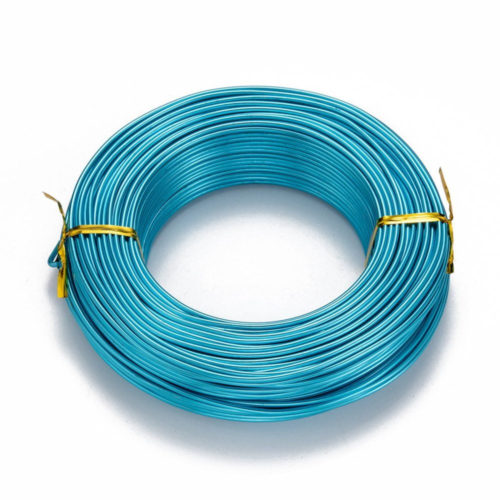500gs Anodized Aluminum Wire Bendable Metal Craft Wire Flexible Craft Wire for Beading Jewelry Craft Making Dark Turquoise 12 Gauge 2.0mm 55m/500g(180.4 Feet/500g)