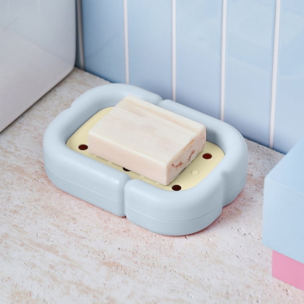 Jabonera portátil y bonita para baño, ideal para el hogar y dormitorios. Jabonera sin tapa. Jabonera de plástico.