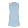 thumbnail image 5 of Yubnlvae Light Blue Summer Tank Tops for Women 2025 Loose Fit Pleated Square Neck Sleeveless Shirt Curved Flowy Vest Basic Cotton Tee, L, 5 of 6