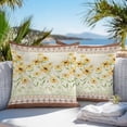 thumbnail image 4 of Outdoor Pillow Cover Yellow Daisy Flowers Set of 2 Waterproof Throw Pillowcases Leaf Plant Boho Decorative Patio Furniture Pillows for Couch Garden Indoor & Outdoor Use, 4 of 9