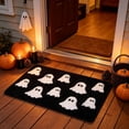 thumbnail image 4 of Halloween Cute Ghost Shaggy Bath Mat, Fluffy White Ghost Tufted Doormat, Non Slip Absorbent Floor Rug, for Bathroom, Bedroom, Halloween Home Decor, 4 of 7