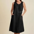 thumbnail image 2 of Vestido de Verano para las Mujeres Playa, Moda Vacaciones Color Sólido sin Mangas Hueco Fuera de la Fiesta Midi para Casual, 2 of 9