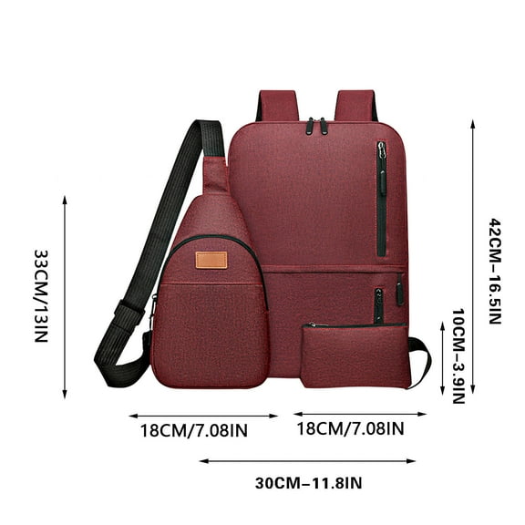 New Fashion Backpack For Men's Students School Bag Travel Bag Laptop Three Piece Business Computer Bag