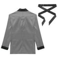 thumbnail image 6 of Choomomo Men's Satiny Smoking Jacket Robe Lightweight Dinner Jacket Cigar Jacket Host Wear Blazer Gray S, 6 of 6