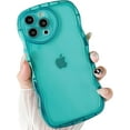 thumbnail image 2 of for iPhone 13 Pro Max Case(2021 6.7"), Cute Clear Love Case, with Love-Heart Camera Frame Wavy Edge Transparent Full Protection Soft TPU Shockproof Phone Cases Cover for Women Girls Green, 2 of 13