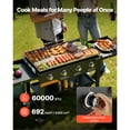thumbnail image 3 of KFFKFF Gas Griddle, 4-Burner Flat Top Grill, 36 inch Grill Plate Foldable Propane Griddle with Wheels, 60000 BTU Outdoor Flat Top Grills, 3 of 9